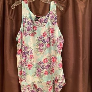 Torrid Sheer, Hi-Lo Floral Plus Sz Tank Top